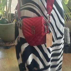 Red Quilted Crossbody Bag